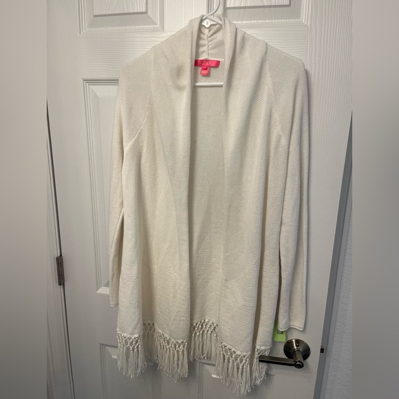 Lilly Pulitzer | White Long Tatum Cardigan | Size M - Picture 2 of 4